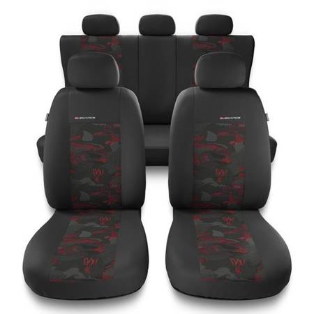 Fundas universales para asientos de coche para Audi A3 8L, 8P, 8V (1996-2019) - Auto-Dekor - Elegance - rojo