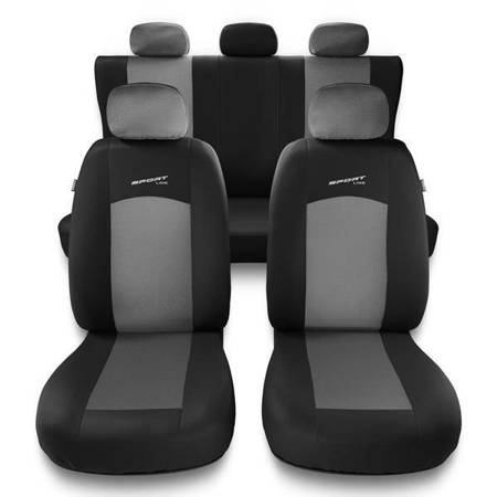 Fundas universales para asientos de coche para Dacia Sandero I, II (2008-2019) - Auto-Dekor - Sport Line - gris claro