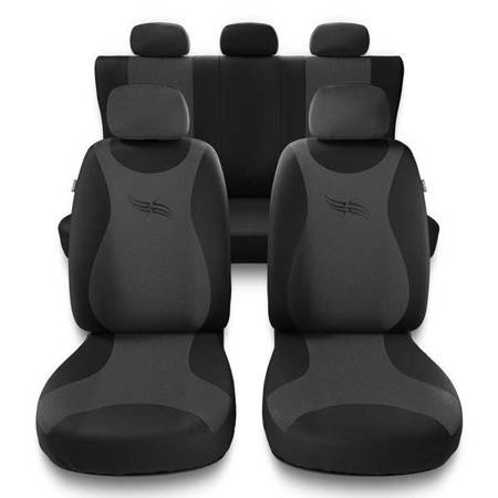 Fundas universales para asientos de coche para Daewoo Nexia I, II (1994-1999) - Auto-Dekor - Turbo - gris oscuro