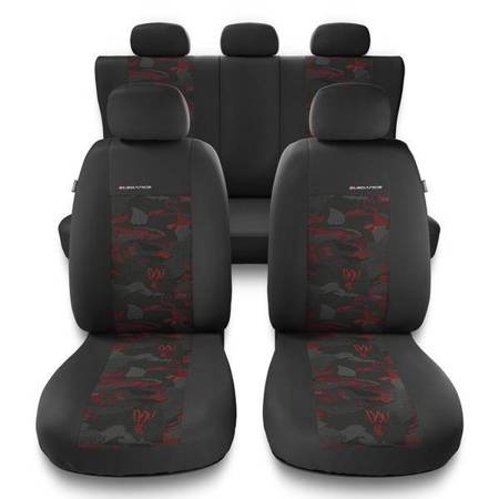 Fundas universales para asientos de coche para Toyota Auris I, II (2006-2019) - Auto-Dekor - Elegance - rojo