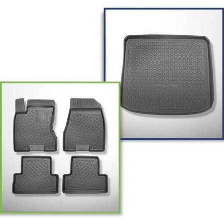 Juego de alfombrilla para maletero y alfombrillas TPE para Nissan X-Trail II T31 SUV (06.2007-07.2014) - Aristar - Cool liner - parte inferior del maletero