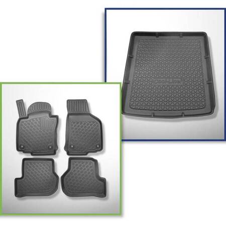 Juego de alfombrilla para maletero y alfombrillas TPE para Skoda Octavia II 1Z Familiar (2004-04.2013) - Aristar - Cool liner - parte superior del maletero; también versión Scout y Tracción en 4 ruedas