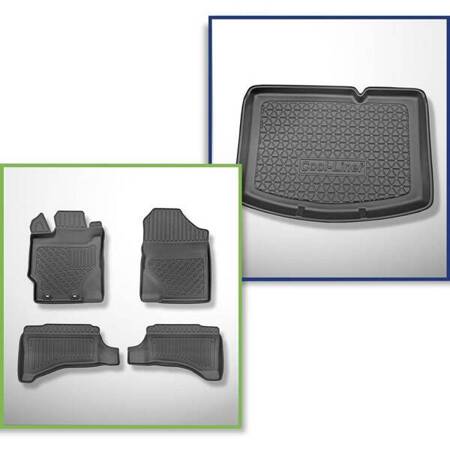 Juego de alfombrilla para maletero y alfombrillas TPE para Toyota Yaris III Hatchback (09.2011-08.2020) - Aristar - Cool liner - parte inferior del maletero, con tracción híbrida