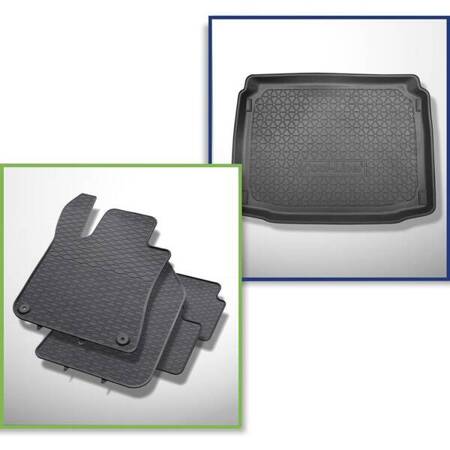 Juego de alfombrilla para maletero y alfombrillas de goma para Peugeot 308 II Hatchback (08.2013-11.2021) - Cool liner - parte inferior del maletero; con rueda de repuesto provisional o kit de reparación