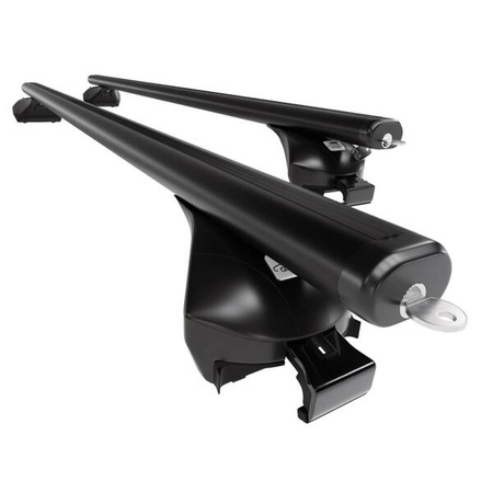 Portaequipajes (baca) de techo para BMW 5 F11 Touring (2010-2017) - baca negra para coche - barras para techo de coche - Amos - Boss - Aero - railing integrado