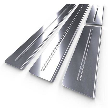 Protectores de acero para umbrales para Citroen Xsara Picasso Monovolumen (5 puertas) - (1999-2010) - Croni - Long Line - plateado (satinado)