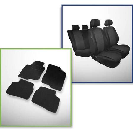 Set: alfombrillas de fieltro + fundas de asientos hechas a medida para Kia Ceed I Hatchback, Familiar (2006-2012) – Practic