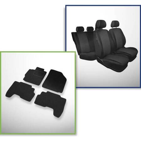 Set: alfombrillas de fieltro + fundas de asientos hechas a medida para Toyota Yaris II Hatchback, Berlina (2005-2010) – Practic