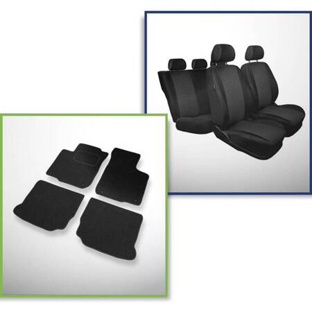 Set: alfombrillas de fieltro + fundas de asientos hechas a medida para Volkswagen Bora Berlina, Variant (1998-2005) – Practic