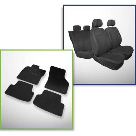 Set: alfombrillas de velour + fundas de asientos hechas a medida para Volkswagen Golf VII Hatchback, Variant (2012-2019) – Elegance P-4